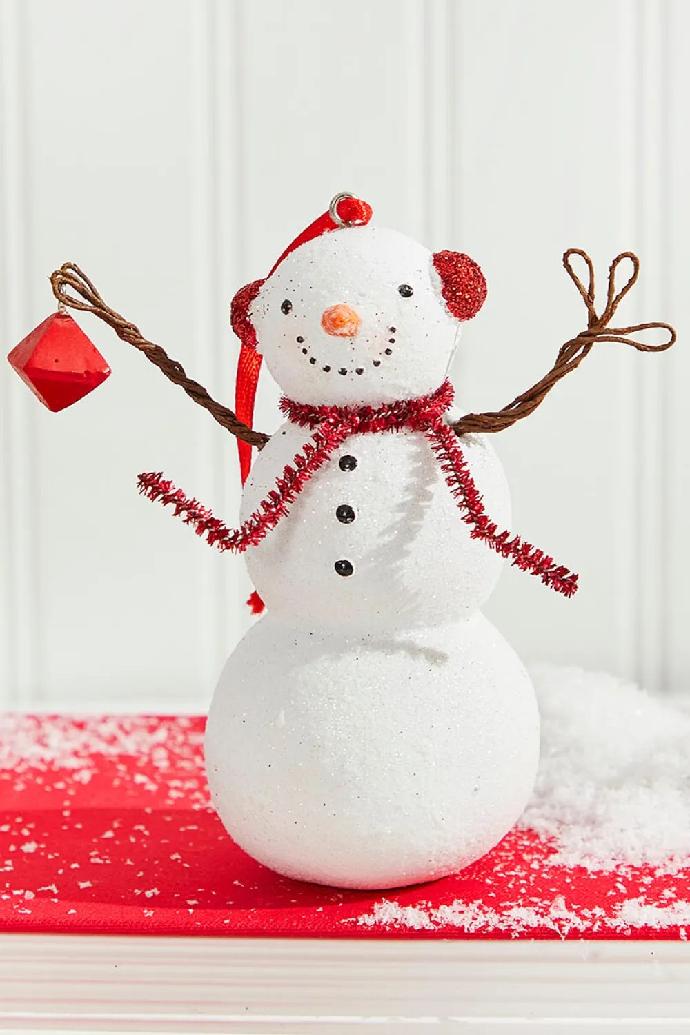 Decorator's Warehouse 4" Resin Snowman with / Earmuffs and Scarf Ornament > Christmas Ornaments|Christmas Decor