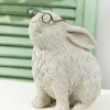Decorator's Warehouse 8” Resin Spectacle Bunny Figurine > Easter Table Decor|Easter Decor