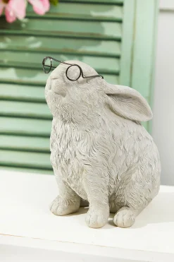 Decorator's Warehouse 8” Resin Spectacle Bunny Figurine > Easter Table Decor|Easter Decor