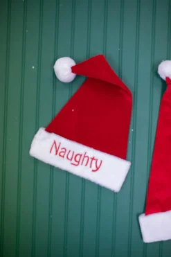 Decorator's Warehouse 22” Reversible Santa Hat “Naughty” and “Nice” > Christmas Decor