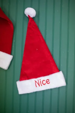 Decorator's Warehouse 22” Reversible Santa Hat “Naughty” and “Nice” > Christmas Decor