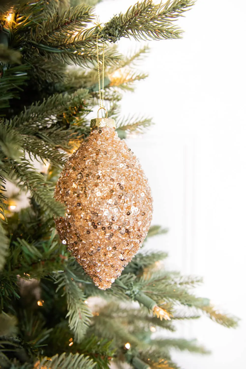 Decorator's Warehouse 4” Rose Gold Drop/Ball Glass Ornament > Sugar & Spice|Christmas Decor
