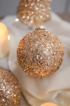 Decorator's Warehouse 4” Rose Gold Drop/Ball Glass Ornament > Sugar & Spice|Christmas Decor