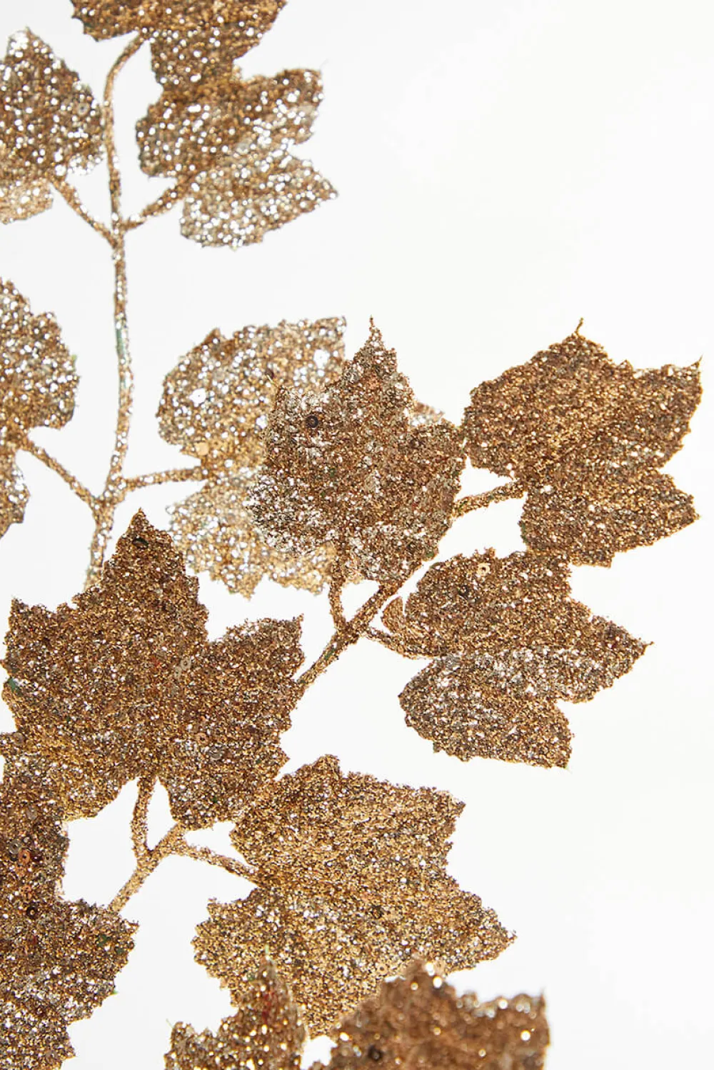 Decorator's Warehouse 32” Rose Gold Glitter Leaf Stem > Gold & Champagne|Natural Elegance