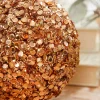 Decorator's Warehouse 4" Rose Gold Sequins & Jewels Ball Ornament > Sugar & Spice|Christmas Decor