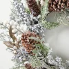 Decorator's Warehouse 24" Rustic Christmas Wreath > White Christmas|Red & Silver