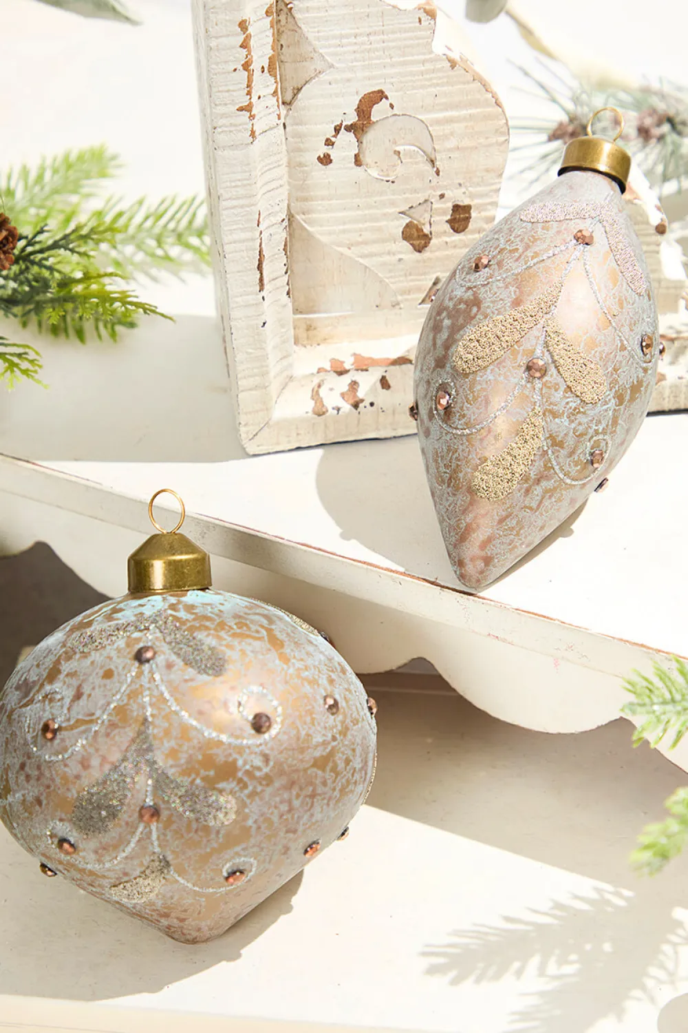 Decorator's Warehouse 4" - 5" Rustic Glass Ornament > Christmas Decor|Christmas Ornaments