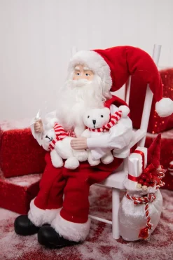 Decorator's Warehouse 14” Santa in Chair With Bears > Santas & Angels|Christmas Sale
