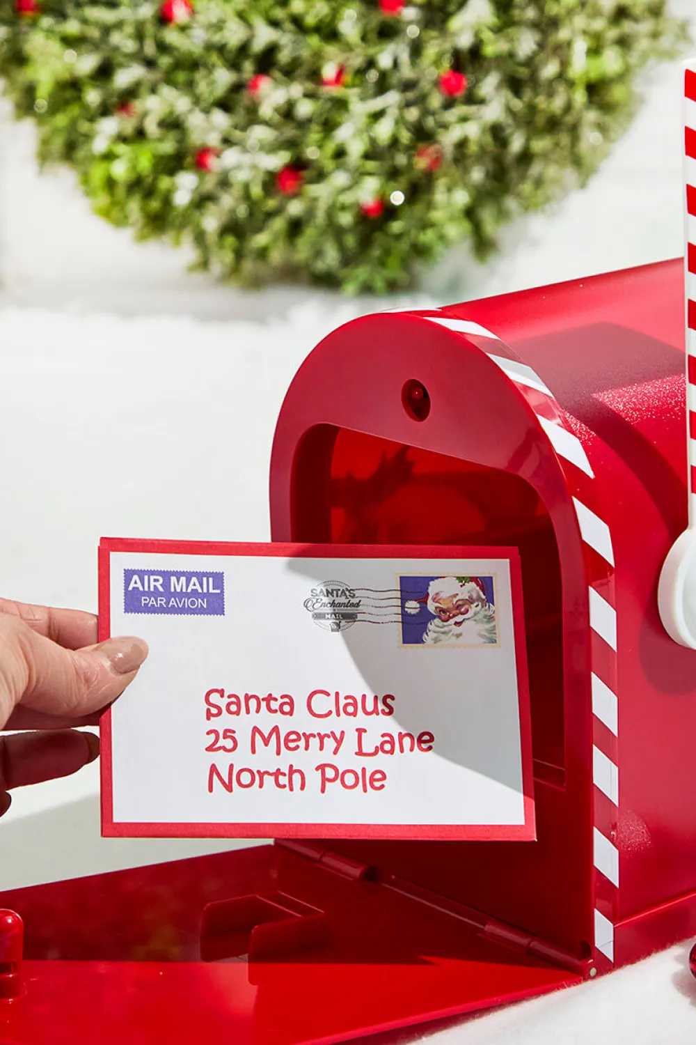 Decorator's Warehouse 10" Santa's Enchanted Mailbox - Red > Christmas Decor|Retro Brites