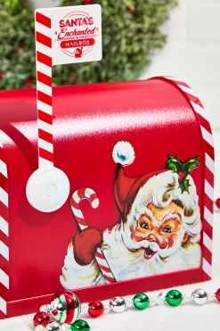 Decorator's Warehouse 10" Santa's Enchanted Mailbox - Red > Christmas Decor|Retro Brites