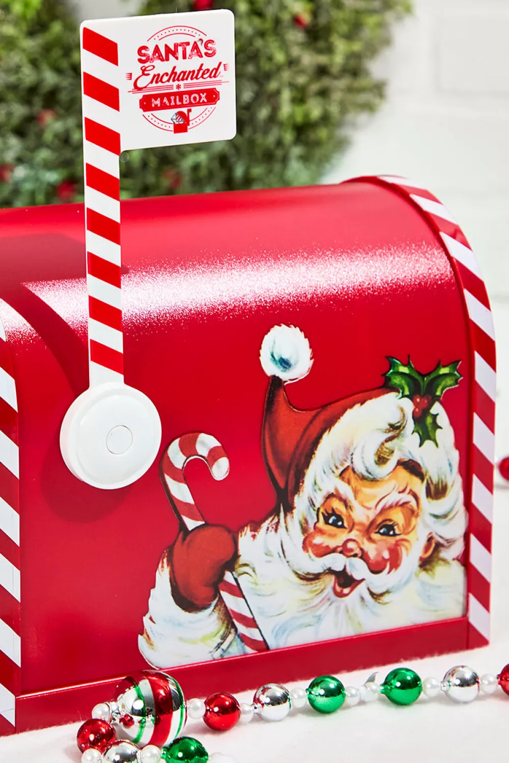 Decorator's Warehouse 10" Santa's Enchanted Mailbox - Red > Christmas Decor|Retro Brites