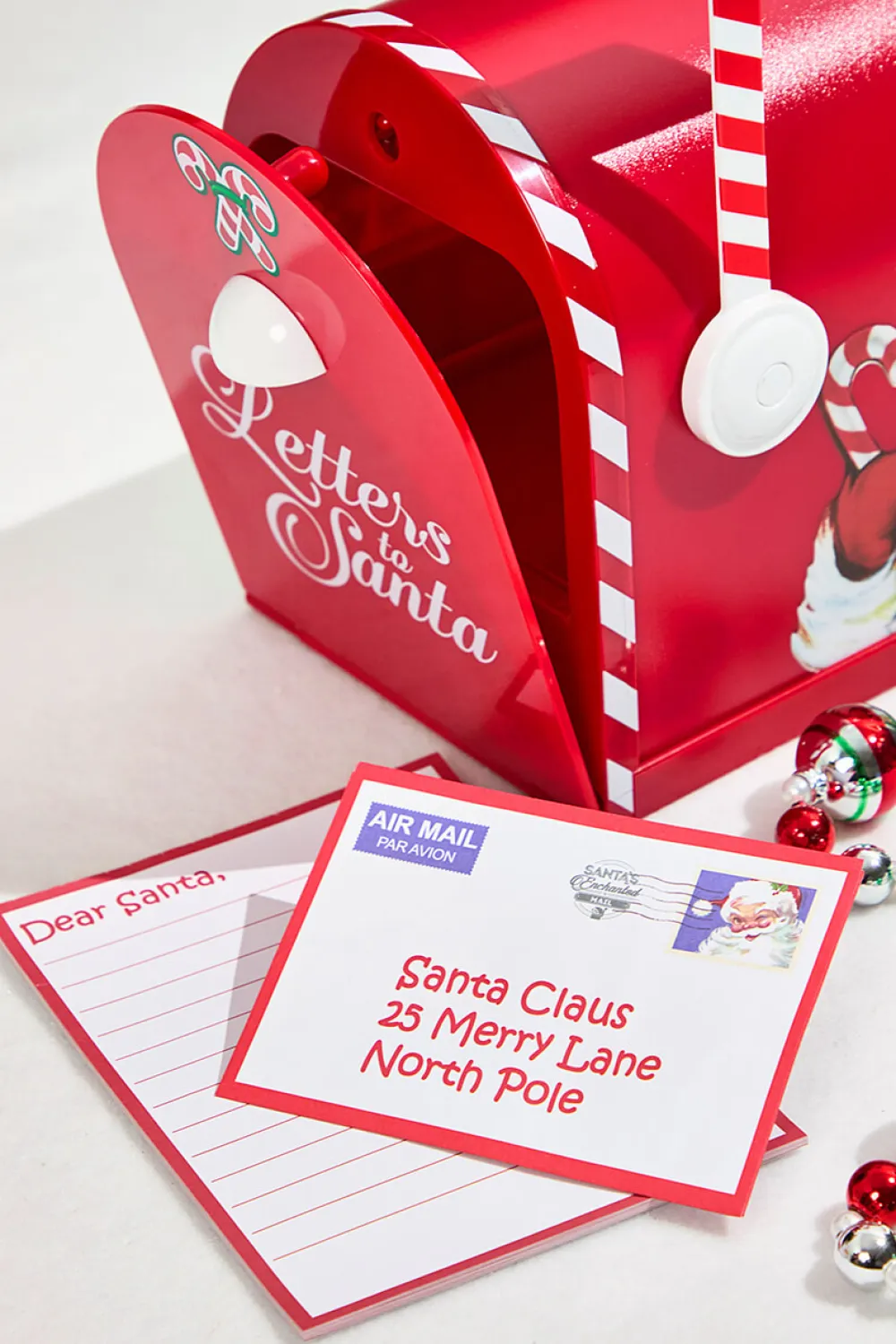 Decorator's Warehouse 10" Santa's Enchanted Mailbox - Red > Christmas Decor|Retro Brites