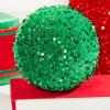 Decorator's Warehouse 6" Sequin Ball Ornament - Green > Christmas Decor|Mardi Gras