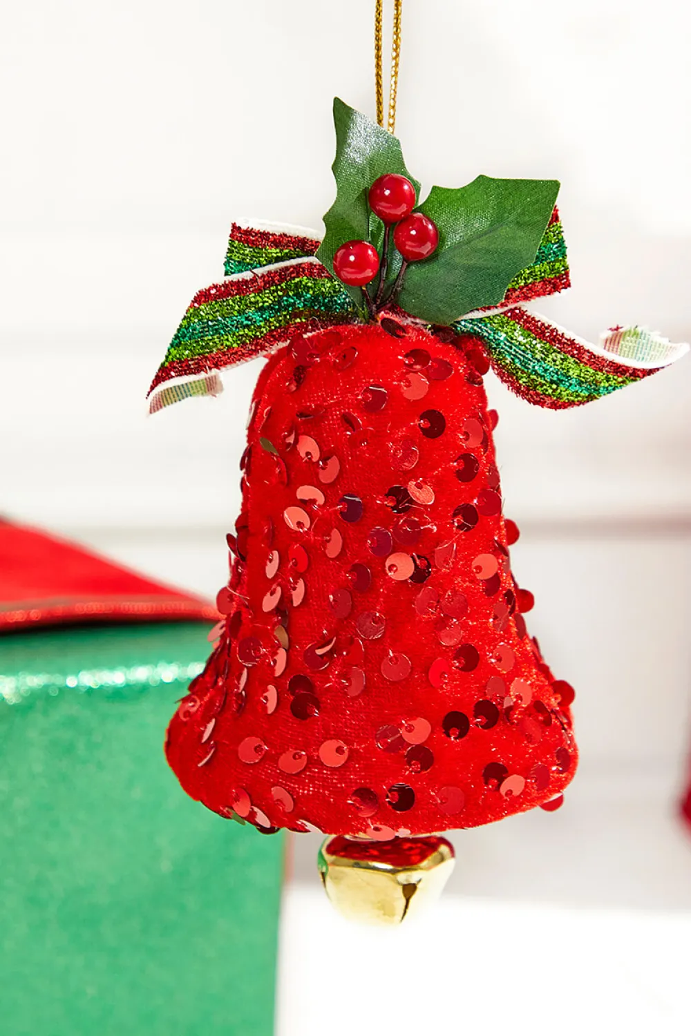 Decorator's Warehouse 7" Sequin Bell Ornament > Traditional|Christmas Decor