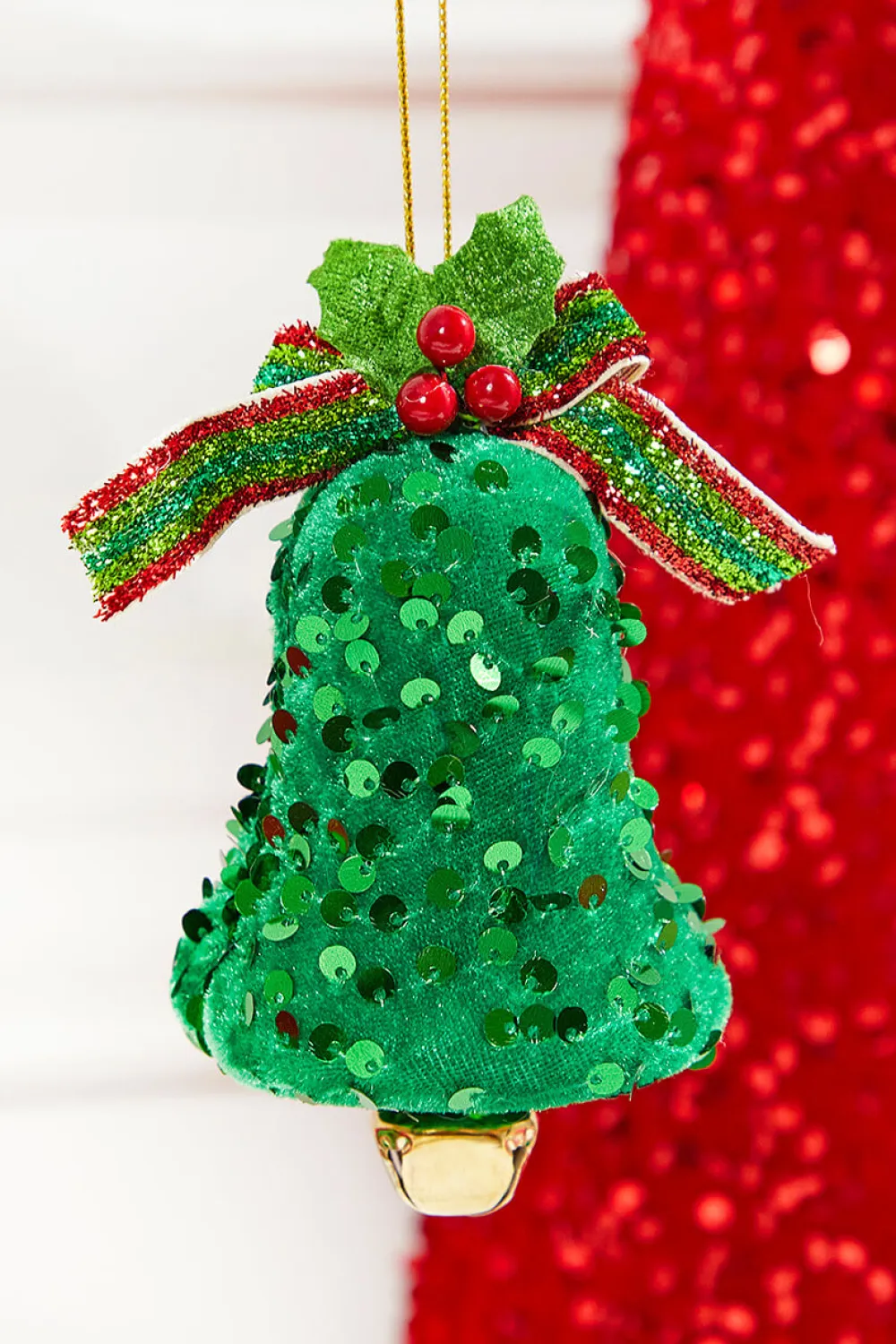 Decorator's Warehouse 7" Sequin Bell Ornament > Traditional|Christmas Decor