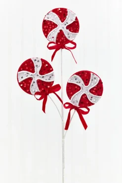 Decorator's Warehouse 24" Sequin Peppermint Spray > Christmas Sprays|Christmas Decor