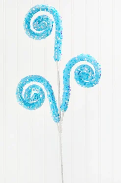 Decorator's Warehouse 28" Sequin Spiral Curly Spray - Blue > Santa'S Sweet Shoppe|Christmas Sprays