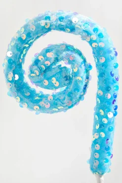 Decorator's Warehouse 28" Sequin Spiral Curly Spray - Blue > Santa'S Sweet Shoppe|Christmas Sprays