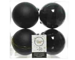 Decorator's Warehouse 3.9” Shiny/Matte Black Shatterproof Ornaments - Set of 4 > Boxed Sets|Nutcracker