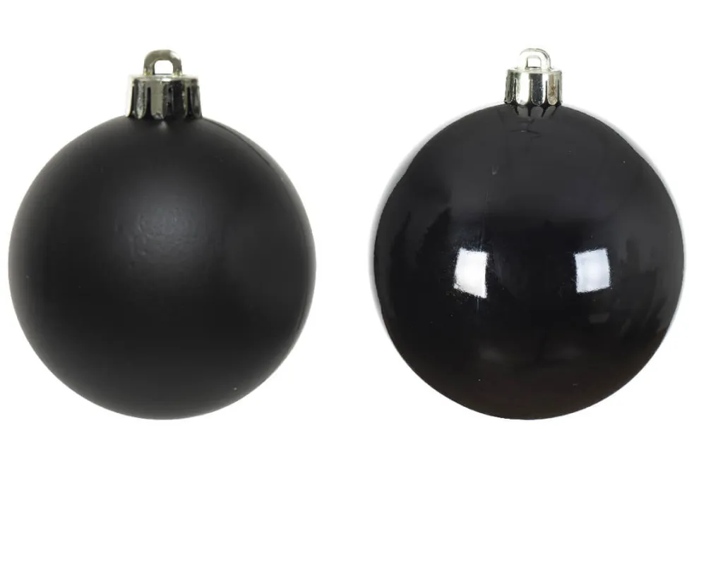 Decorator's Warehouse 3.9” Shiny/Matte Black Shatterproof Ornaments - Set of 4 > Boxed Sets|Nutcracker