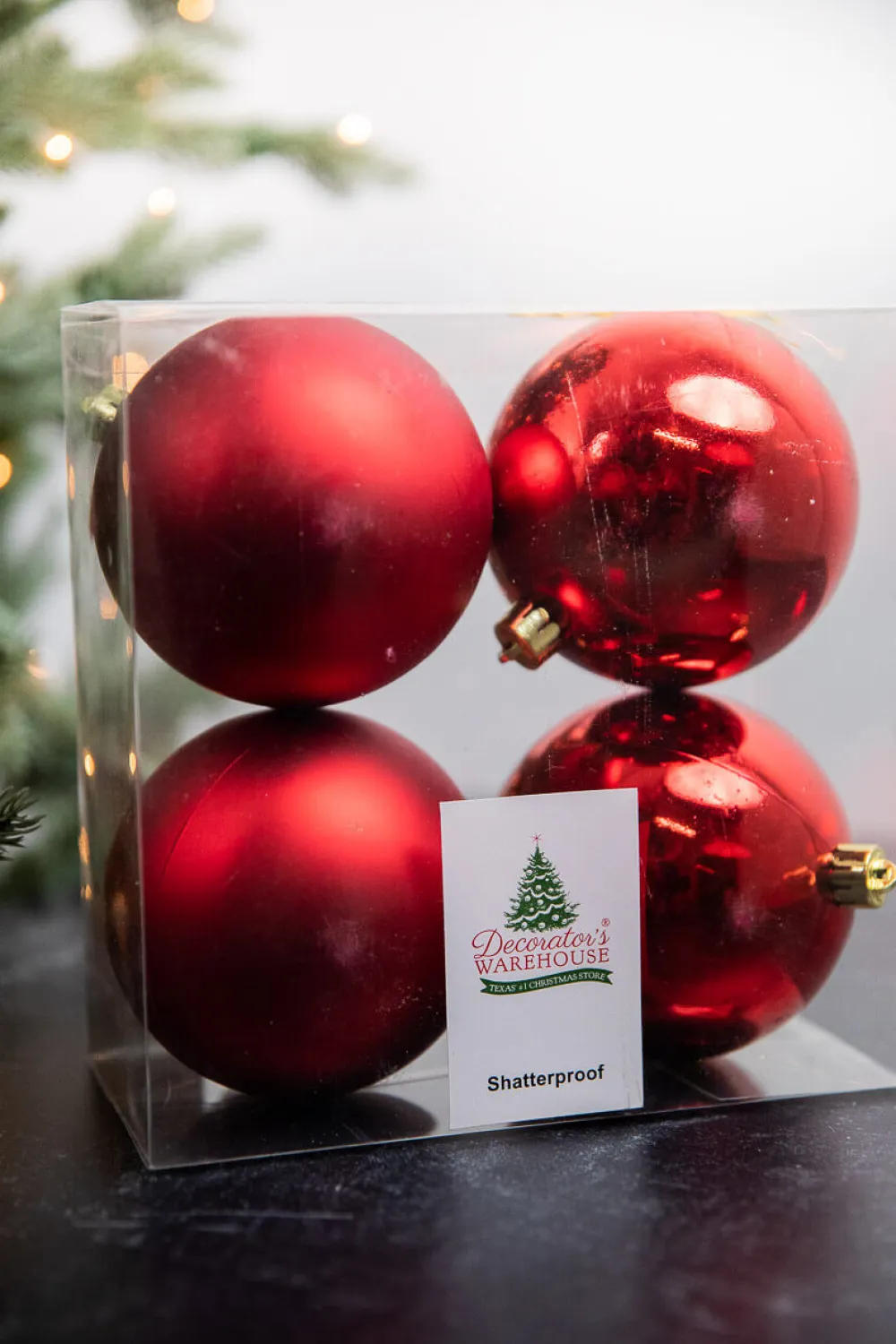 Decorator's Warehouse 3.9” Shiny/Matte Christmas Red Shatterproof Ornaments - Set of 4 > Cardinal|Nutcracker