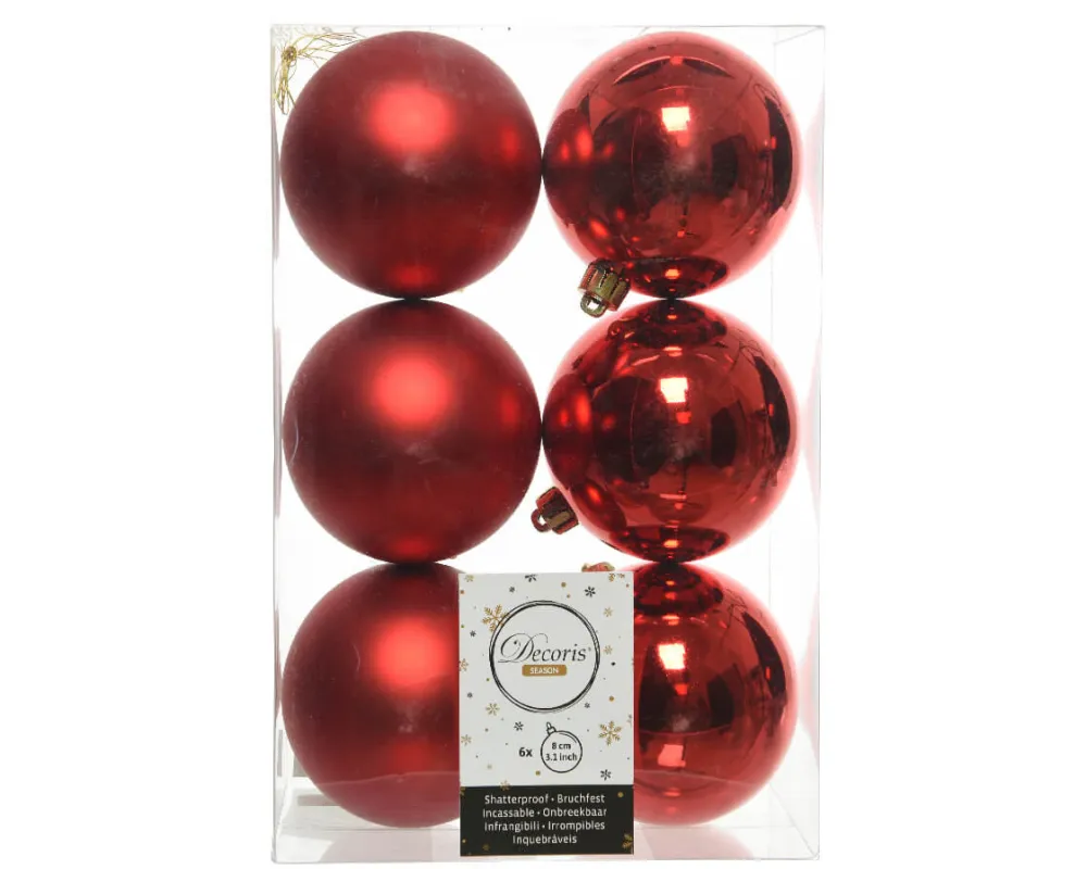 Decorator's Warehouse 3.1” Shiny/Matte Christmas Red Shatterproof Ornaments - Set of 6 > Cardinal|Nutcracker