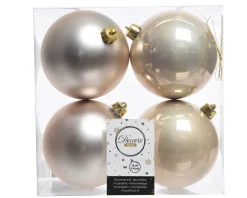 Decorator's Warehouse 3.9” Shiny/Matte Pearl Shatterproof Ornaments - Set of 4 > Boxed Sets|Christmas Decor