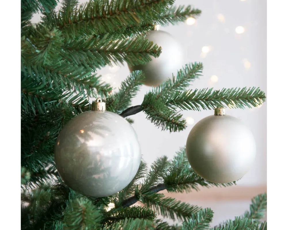 Decorator's Warehouse 3.9” Shiny/Matte Pearl Shatterproof Ornaments - Set of 4 > Boxed Sets|Christmas Decor