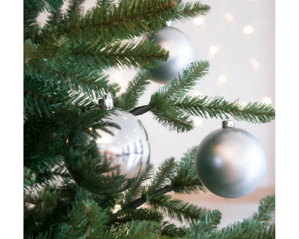 Decorator's Warehouse 3.1” Shiny/Matte Silver Shatterproof Ornaments - Set of 6 > White Christmas|Boxed Sets