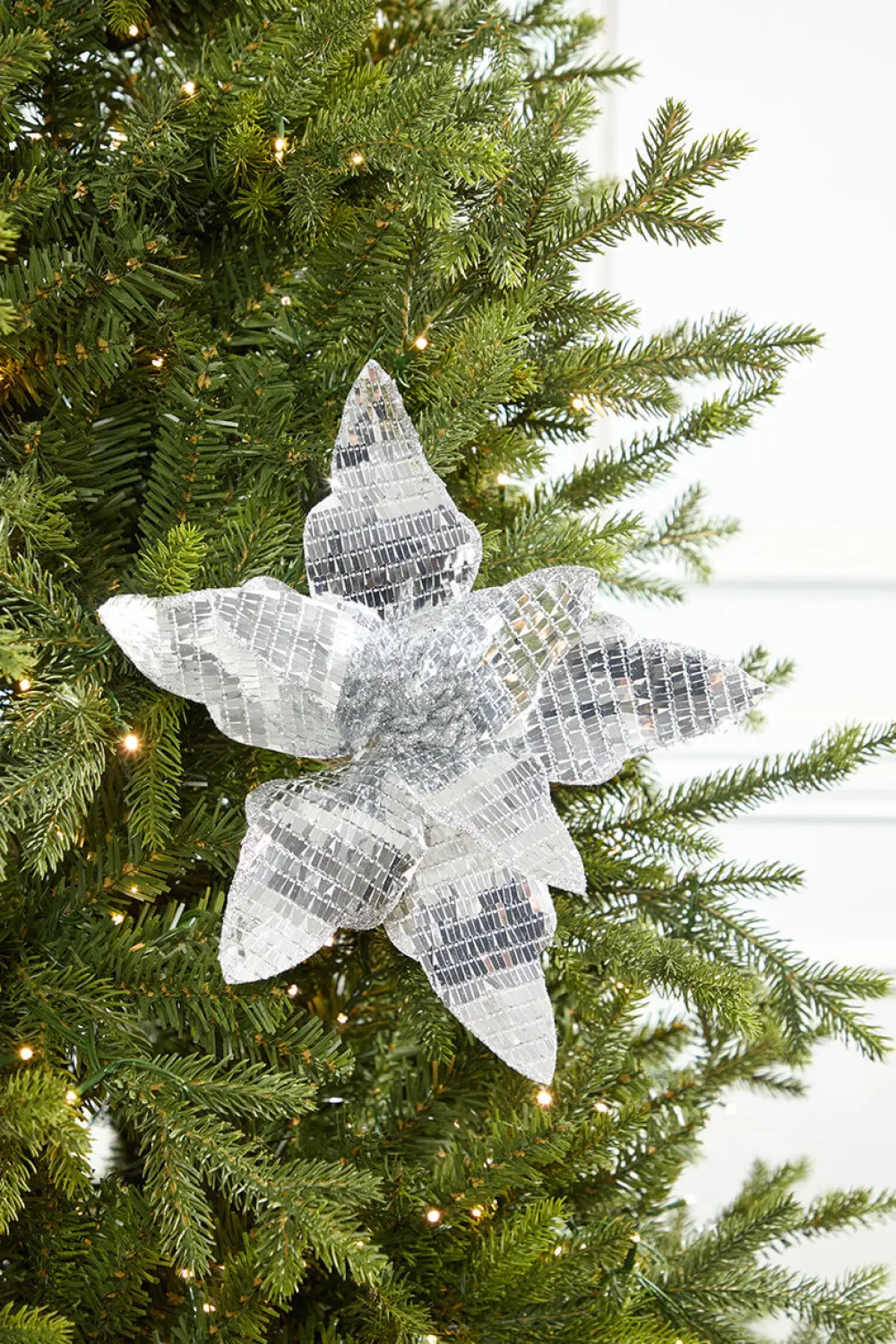 Decorator's Warehouse 24" Shiny Mirrored Poinsettia Stem > Christmas Decor|Christmas Flowers