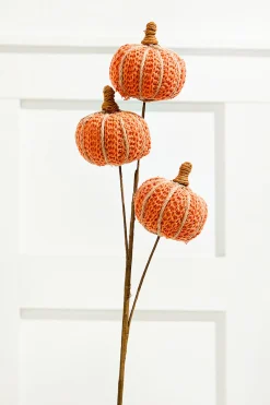 Decorator's Warehouse 25” Sienna Triple Natural Weave Autumn Pumpkin Spray > Fall Decor|Fall Decor