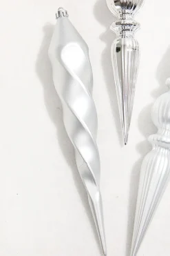 Decorator's Warehouse 12" Silver Finial Boxed - Set of 4 > White Christmas|Boxed Sets