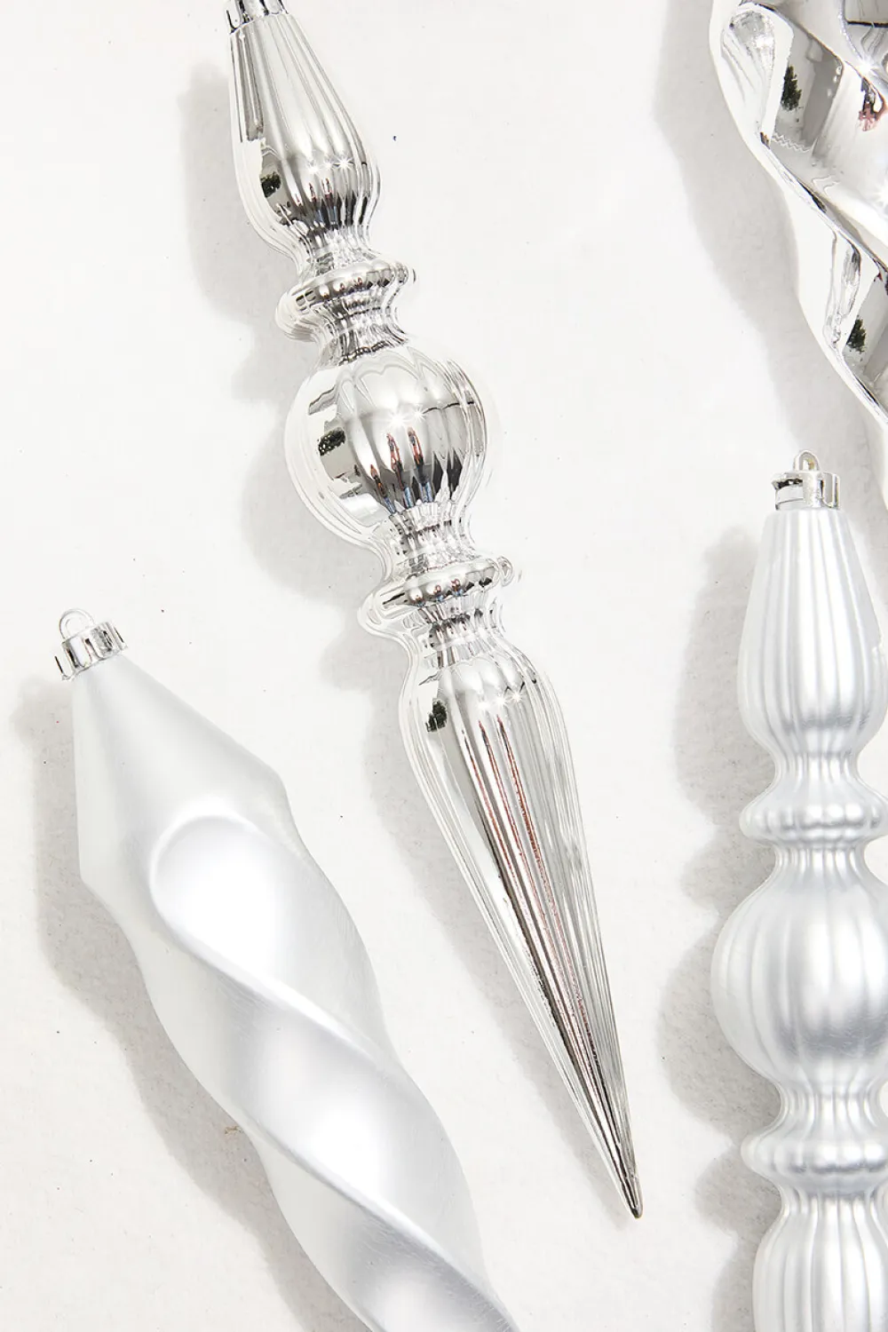 Decorator's Warehouse 12" Silver Finial Boxed - Set of 4 > White Christmas|Boxed Sets