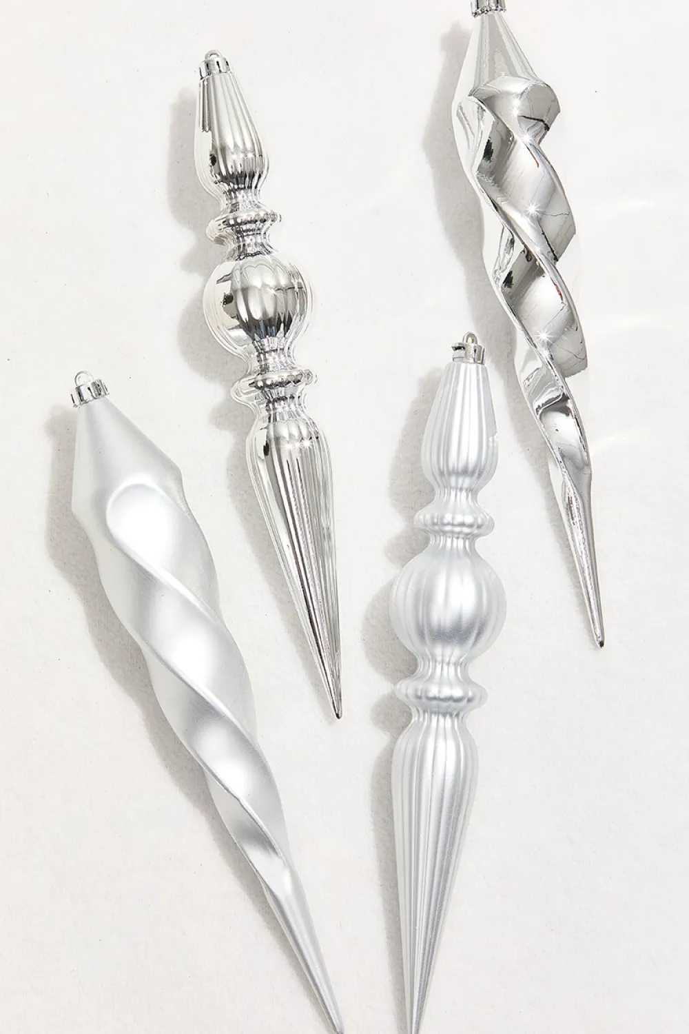 Decorator's Warehouse 12" Silver Finial Boxed - Set of 4 > White Christmas|Boxed Sets