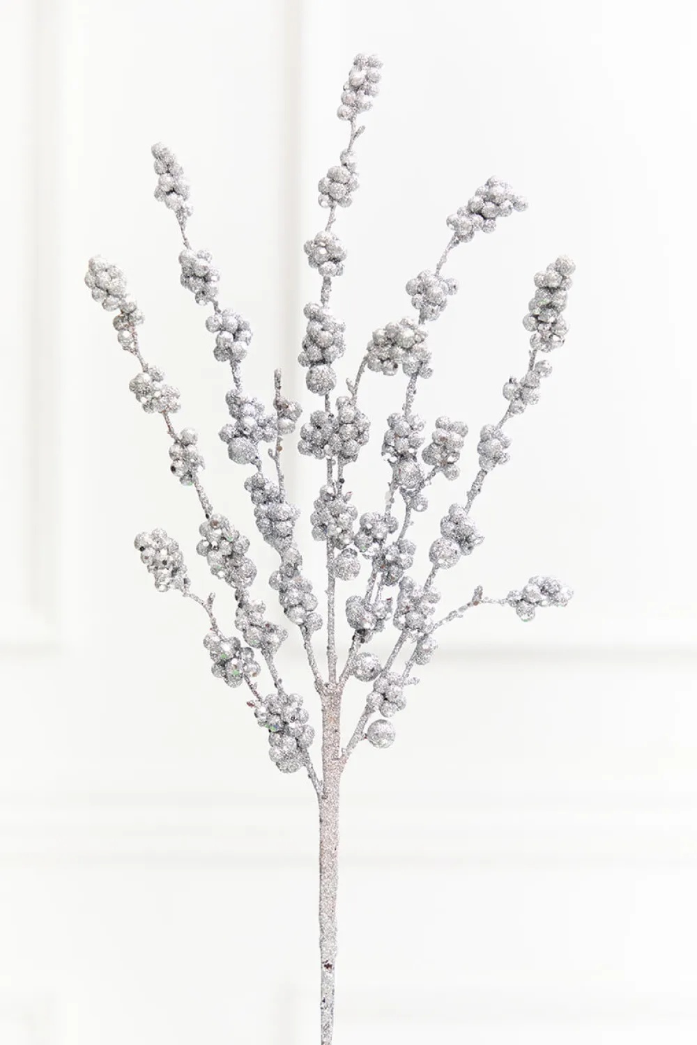 Decorator's Warehouse 26" Silver Glitter Berries Spray > White Christmas|2026 New Additions