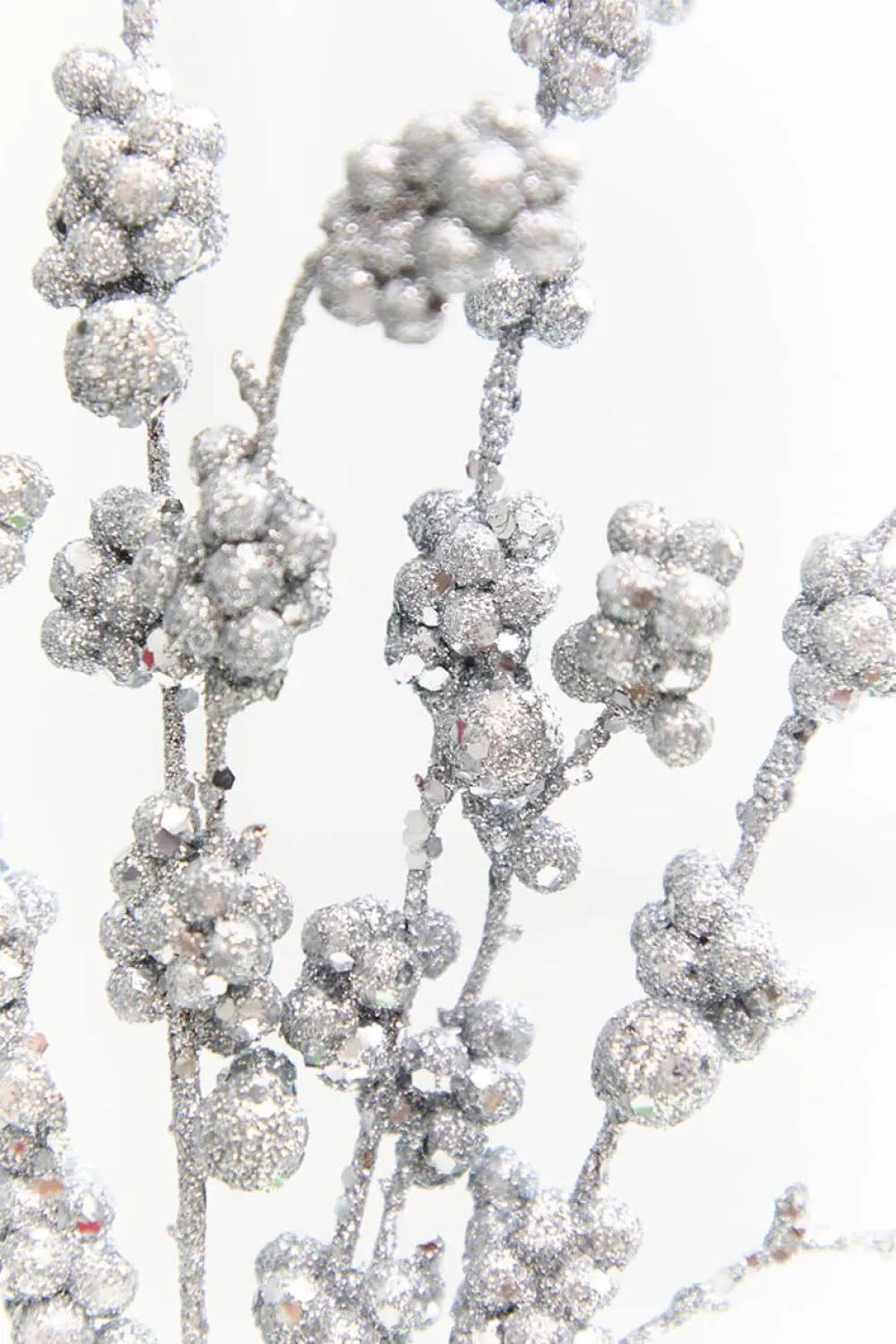 Decorator's Warehouse 26" Silver Glitter Berries Spray > White Christmas|2026 New Additions