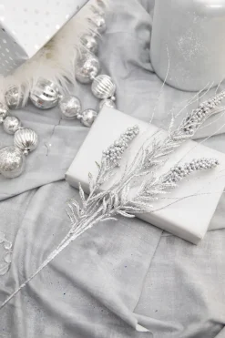 Decorator's Warehouse 30” Silver Glitter Berry Spike/Twig Christmas Spray > White Christmas|Christmas Sprays