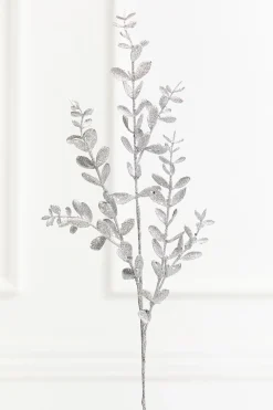 Decorator's Warehouse 30" Silver Glitter Eucalyptus Spray > White Christmas|2026 New Additions