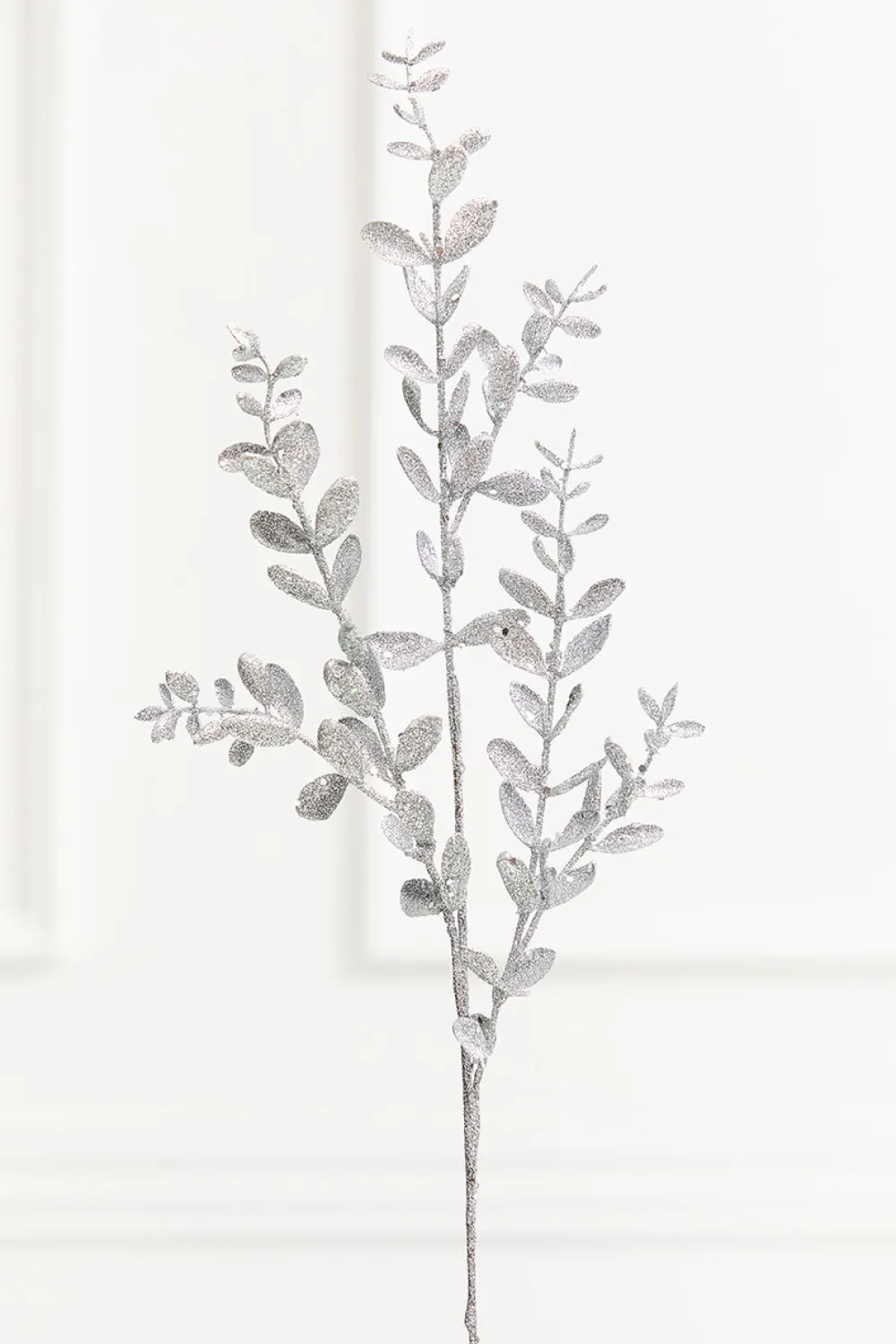 Decorator's Warehouse 30" Silver Glitter Eucalyptus Spray > White Christmas|2026 New Additions