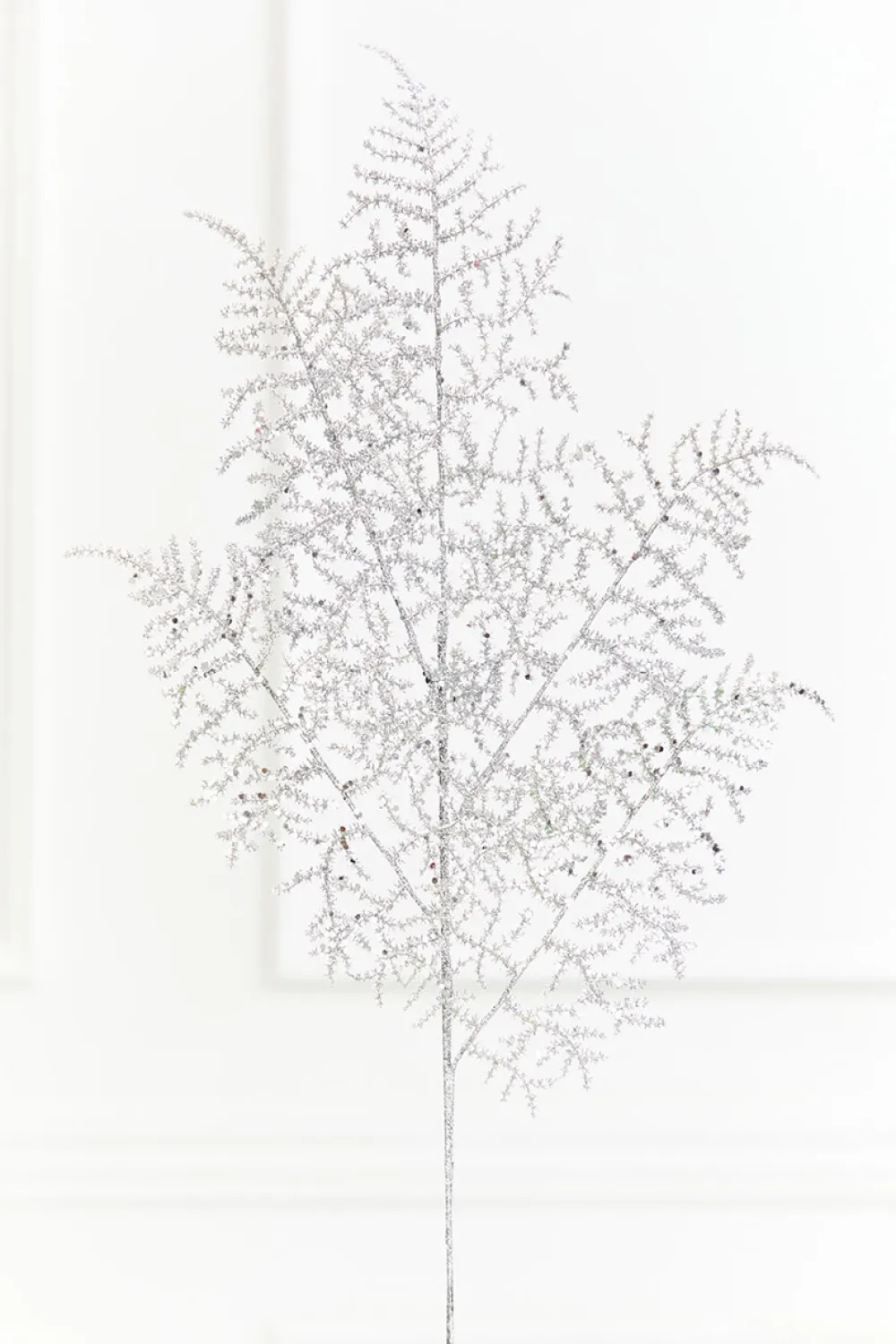 Decorator's Warehouse 35" Silver Glitter Fern Spray > White Christmas|Christmas Sale