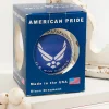 Decorator's Warehouse Silver Pearl 3 1/4" Ball with Silk Air Force Logo and Hymn > Christmas Ornaments|Christmas Ornaments