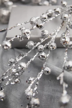 Decorator's Warehouse 30” Silver Pomegranate Glitter Spray > White Christmas|Christmas Decor