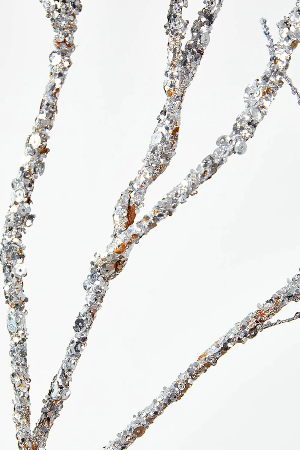 Decorator's Warehouse 43” Silver Sequin Branch > White Christmas|Christmas Sprays