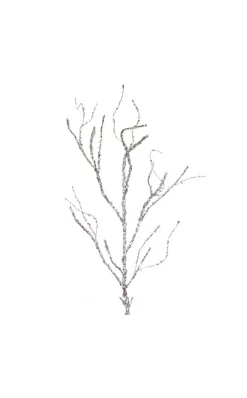 Decorator's Warehouse 43” Silver Sequin Branch > White Christmas|Christmas Sprays