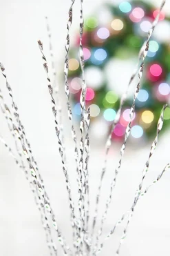 Decorator's Warehouse 32" Silver Twisted Grass Spray > White Christmas|Christmas Sale