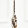 Decorator's Warehouse 9" Slate Gray Drop Glass Ornament > Red & Silver|Christmas Decor