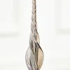 Decorator's Warehouse 10" Slate Gray Drop Glass Ornament > Red & Silver|Christmas Decor