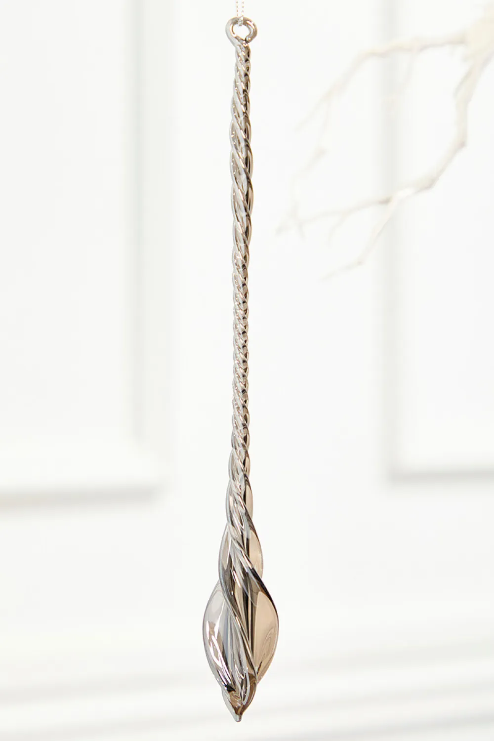 Decorator's Warehouse 10" Slate Gray Drop Glass Ornament > Red & Silver|Christmas Decor
