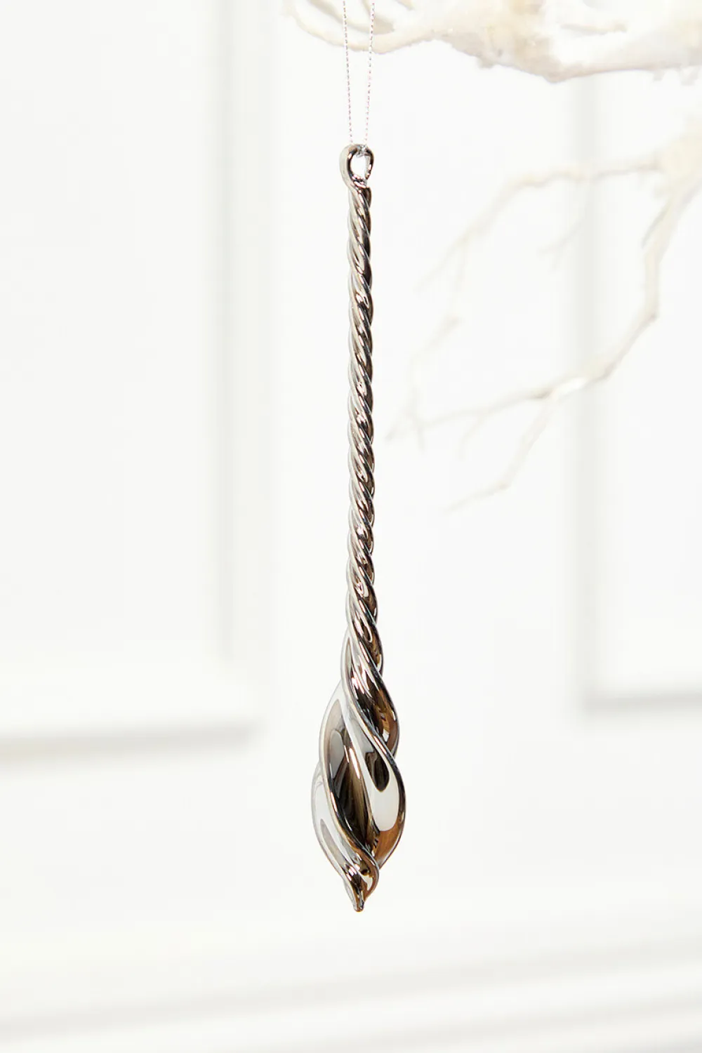 Decorator's Warehouse 8" Slate Gray Drop Glass Ornament > Red & Silver|Christmas Decor