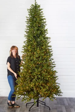 Decorator's Warehouse 10' Slim Southern Fir with 2000 3mm Lights > Green|Color Changing